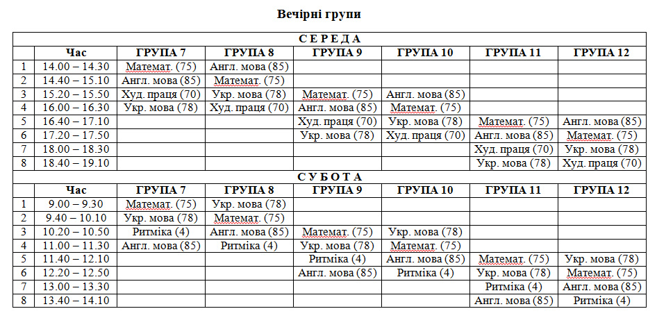 РОЗКЛАД”